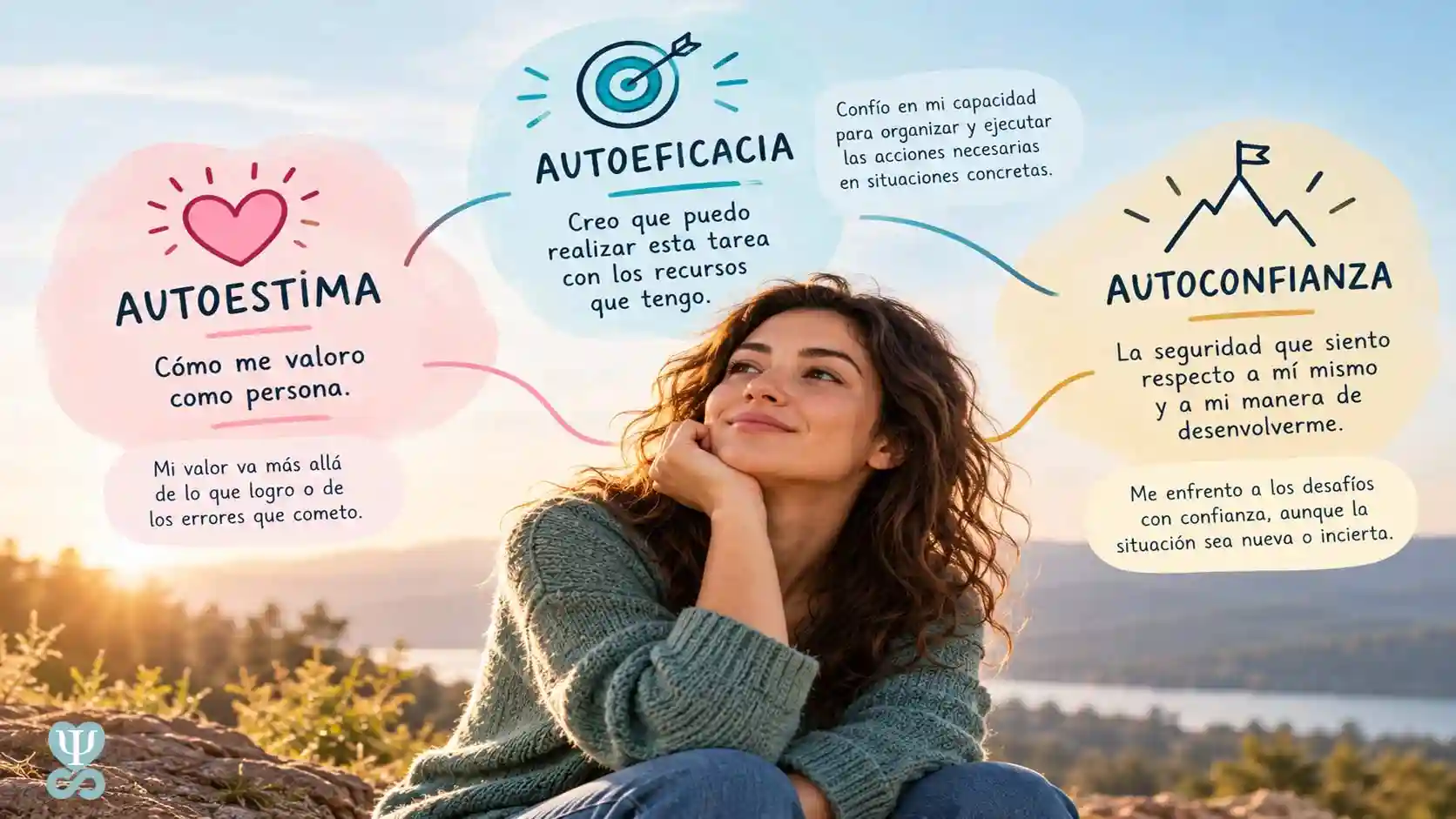 Representación de las diferencias entre autoestima y autoconcepto
